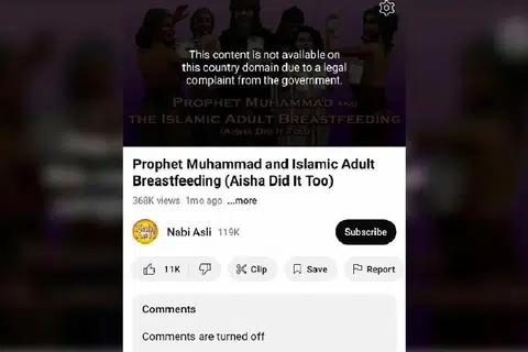 Antara video yang merosakkan imej agama serta Nabi Muhammad saw di YouTube, yang tular dan boleh diakses pelayar.
