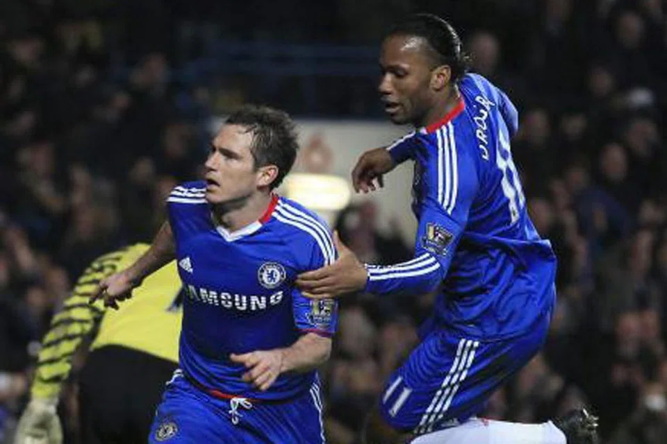 Gandingan EPL paling banyak jaringkan gol: 36 GOL: Didier Drogba (kanan) dan Frank Lampard (kiri) - Chelsea.