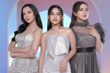 ‘Apa Artinya Aku’ disampaikan dengan penuh berkesan oleh tiga penyanyi muda Indonesia yang meningkat naik namanya, (dari kiri) Lyodra, Ziva Magnolya dan Tiara Andini.