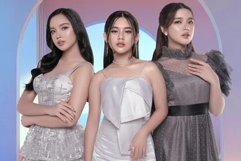 ‘Apa Artinya Aku’ disampaikan dengan penuh berkesan oleh tiga penyanyi muda Indonesia yang meningkat naik namanya, (dari kiri) Lyodra, Ziva Magnolya dan Tiara Andini.