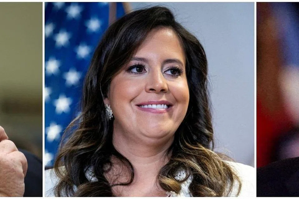 Tiga pegawai utama dilantik Presiden Terpilih Amerika, Encik Donald Trump, dalam pentadbirannya, dari kiri, Encik Tom Homan, Cik Elise Stefanik dan Encik Lee Zeldin. 