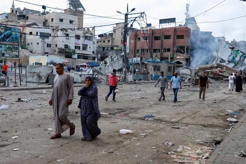MUSNAH: Rakyat Palestin di Jaluran Gaza kehilangan rumah mereka ekoran serangan Israel sebagai tindak balas ke atas serangan Hamas pada 7 Oktober. 