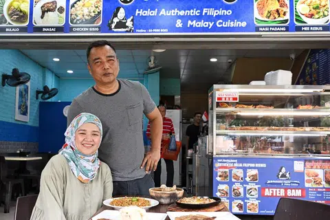 Kisah cinta Encik Saifuddin Mohamed Said dan Cik Nur Hidayah Baja, menyaksikan lahirnya restoran, Nanay’s Kitchen, yang menawarkan hidangan halal Filipina di Blok 301, Ubi Avenue 1.