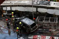 Thailand, halangan lintasan, nahas kereta api, 8 maut