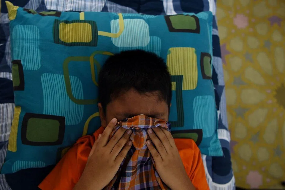 Seorang budak lelaki Malaysia menutup mukanya ketika dikhatankan dalam satu majlis di Masjid Bandar Tun Hussein Onn di Kuala Lumpur pada 11 Disember 2016.