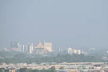 Pemandangan di Sarawak pada 8 September yang terjejas akibat jerebu.
