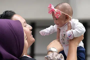 Nur Zaiya Naziha Muhammad Saufi (gambar atas) dilahirkan dengan berat badan hanya 345 gram pada 27 Mac lalu dan merupakan bayi paling kecil dibenarkan keluar dari Hospital Universiti Nasional (NUH) semasa kemuncak pandemik Covid-19. - Foto BM oleh NG SOR LUAN