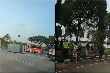 LAPORAN KEMALANGAN: Pasukan Pertahanan Awam Singapura (SCDF) dan polis menerima maklumat mengenai kemalangan itu pada sekitar 7.20 pagi, 16 Jun.