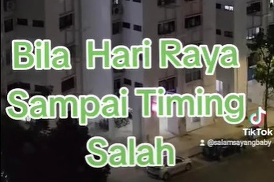 TULAR: Seorang pengguna TikTok merakam kejadian jirannya menyanyikan lagu Hari Raya pada waktu malam baru-baru ini.