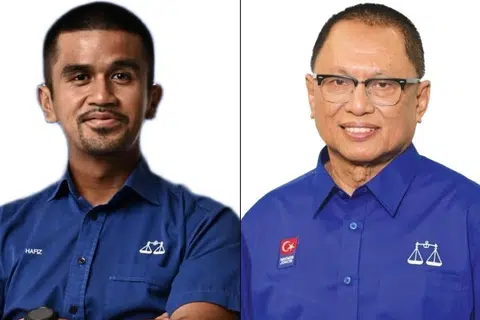 Ahli Majlis Kerja Tertinggi (MKT) Umno, Datuk Dr Mohd Puad Zarkashi (kanan), berkata Barisan Nasional (BN) Johor bertekad meneruskan mandat dua pertiga yang diberikan oleh Bangsa Johor dalam pilihan raya lalu, manakala Setiausaha Pergerakan Pemuda Umno Malaysia, Encik Mohd Hafiz Ariffin, berkata rakyat Johor lebih mementingkan isu seperti pekerjaan dan kos sara hidup.