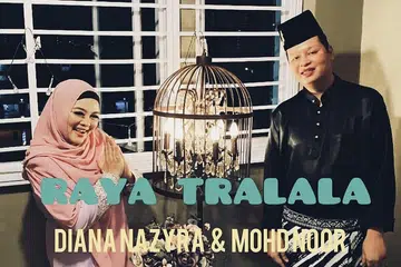 ADIK-BERADIK: Diana Nazyra bangga dapat bergabung dengan abangnya, penggiat dikir barat Mohd Noor, dalam lagu Raya Tralala. - Foto-foto ihsan DIANA NAZYRA 