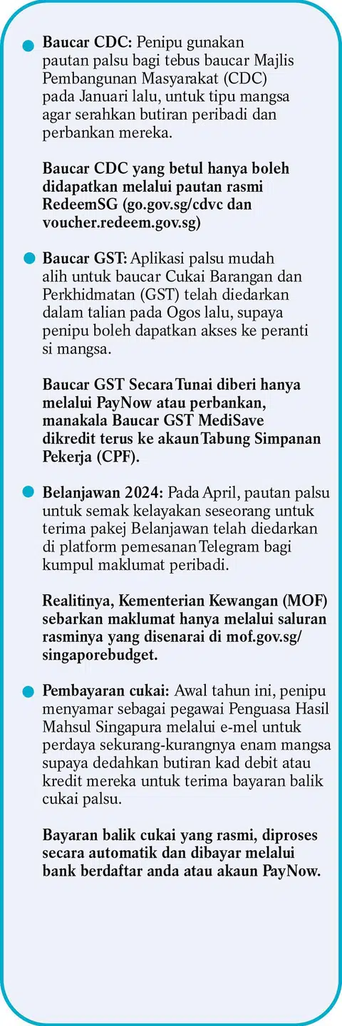Orang ramai dinasihatkan terus berwaspada terhadap penipuan pancingan data.