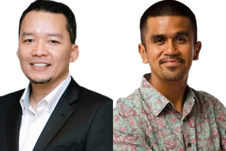 Setiausaha Pergerakan Pemuda Umno, Encik Mohd Hafiz Ariffin (kanan), dan Pengerusi Jawatankuasa Pilihan Perubahan Iklim dan Pengurusan Bencana Johor, Encik Anuar Abd Manap.