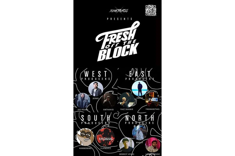 WAKILI KEJIRANAN: Peserta pencipta rentak dan rappers dalam pertandingan hip-hop media sosial, Fresh Off The Block akan mewakili kawasan kejiranan atau 'blok' mereka dari kawasan timur, barat, utara dan selatan Singapura. - Foto YUNGTAUFOO