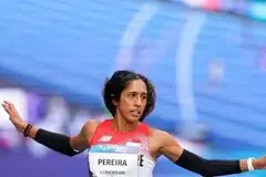 Ratu pecut Singapura, Shanti Pereira, menamatkan larian dalam saringan keempat acara 100 meter di tempat pertama dengan catatan masa 11.24 saat, di Stadium Scotstoun, Glasgow, pada 27 Julai.