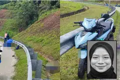 Mahasiswi Universiti Malaysia Terengganu, Siti Ain Balqis Hamdan (gambar sisipan) maut sementara rakannya cedera parah setelah motosikal yang ditunggang mereka terbabas dan melanggar penghadang jalan pada 3 Julai.