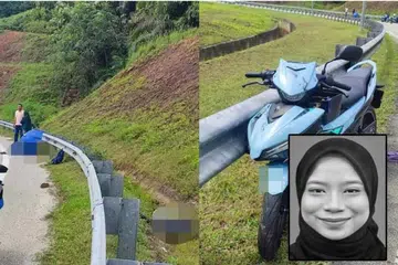 Mahasiswi Universiti Malaysia Terengganu, Siti Ain Balqis Hamdan (gambar sisipan) maut sementara rakannya cedera parah setelah motosikal yang ditunggang mereka terbabas dan melanggar penghadang jalan pada 3 Julai.