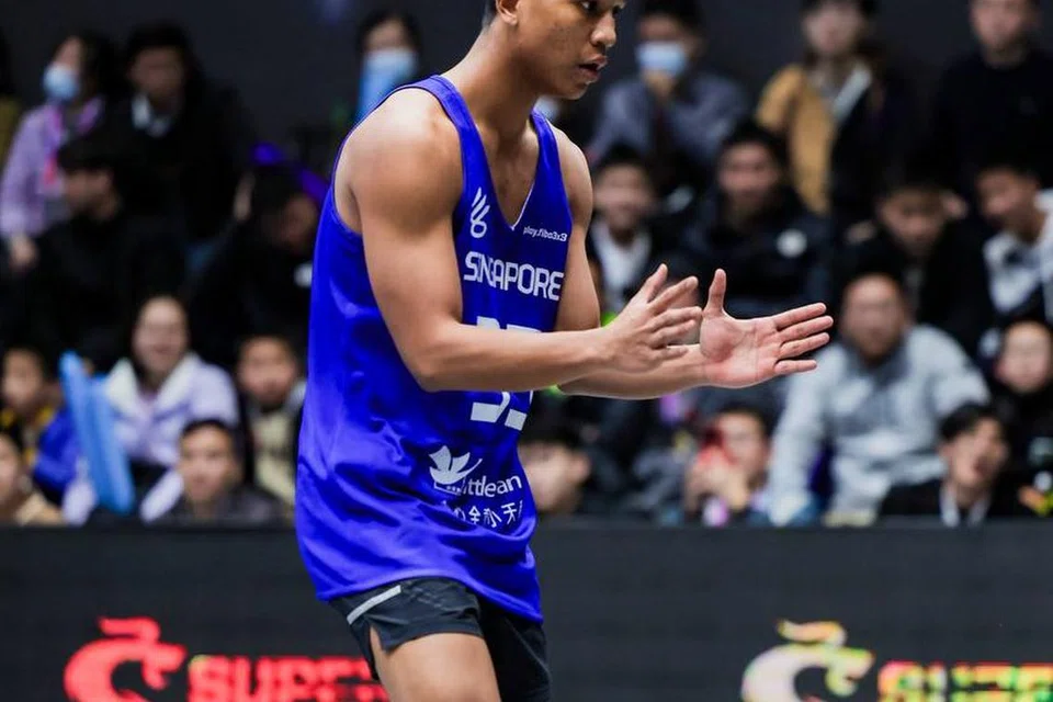 Nur Aufa Emil Putra ketika beraksi di Liga Super 3x3 Super Dragon di China.