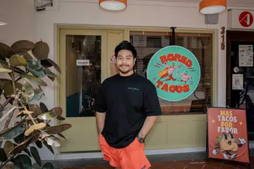 Pengasas tempat Mexico terbaru, Bored Tacos, Encik Ahmad Adam, yang juga pengasas bagi sebuah kafe ‘bagel’ halal, Wooly’s Bagel. 