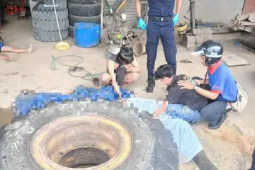 Sabah, pekerja, maut, tayar, meletup