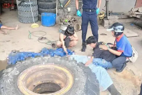 Sabah, pekerja, maut, tayar, meletup