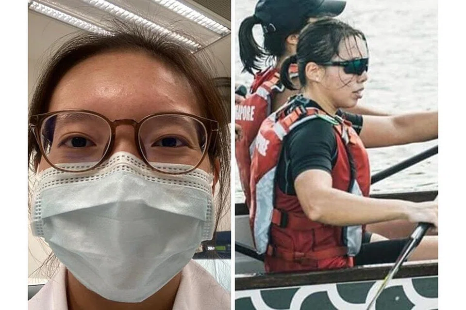 ATLET LAIN SINGAPURA YANG BERTUGAS DI BARISAN HADAPAN- Atlet bot naga negara Vanessa Tan bertugas sebagai ahli teknologi makmal perubatan di Hospital Besar Singapura.-Foto TAN CHUAN-JIN / FACEBOOK 