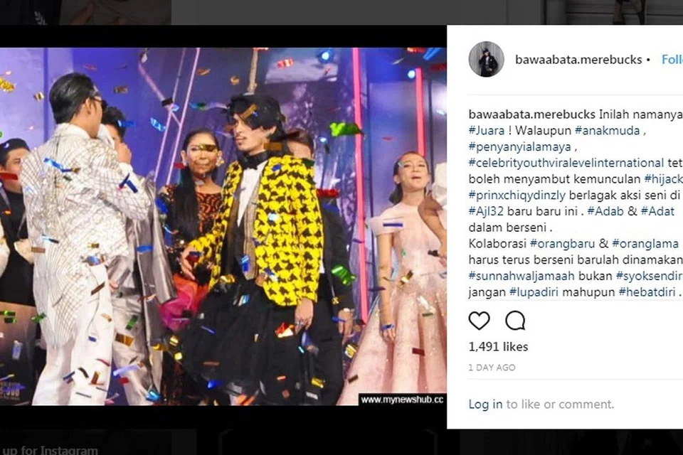 NYARIS 'BUAT KACAU': Kelakuan Iqram yang dikatakan ingin naik ke pentas semasa persembahan Altimet di AJL32 didedahkan oleh penyanyi tersebut di Twitter. - Foto TWITTER