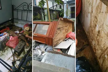 MUSNAH DAN KOTOR: Sesetengah warga Singapura yang akhirnya dapat kembali ke rumah mereka di Johor Bahru selepas dua tahun ia ditinggalkan akibat pandemik melahirkan rasa terkejut melihat keadaan, dengan ada yang rumahnya diserang anai-anai, perabot reput, jubin lantai pecah dan najis bersepah.