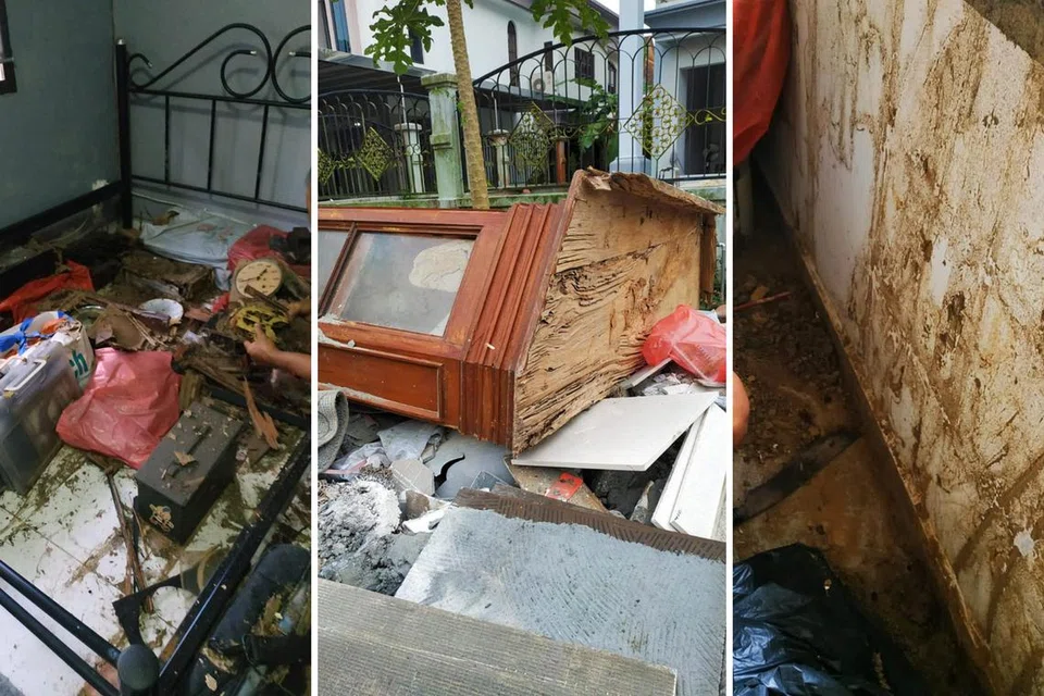 MUSNAH DAN KOTOR: Sesetengah warga Singapura yang akhirnya dapat kembali ke rumah mereka di Johor Bahru selepas dua tahun ia ditinggalkan akibat pandemik melahirkan rasa terkejut melihat keadaan, dengan ada yang rumahnya diserang anai-anai, perabot reput, jubin lantai pecah dan najis bersepah.