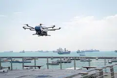 UJI DRON: Dron Airbus Skyways diuji di Estet Dron Maritim pada tahun lalu, yang merupakan satu daripada empat tapak ujian bagi huraian 5G. - Foto AIRBUS