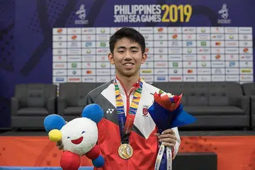 BAKAT BESAR: Koen Pang menjadi juara tenis meja pertama kelahiran Singapura merangkul pingat emas dalam acara perseorangan lelaki di temasya Sukan SEA. - Foto SPORTS SINGAPORE