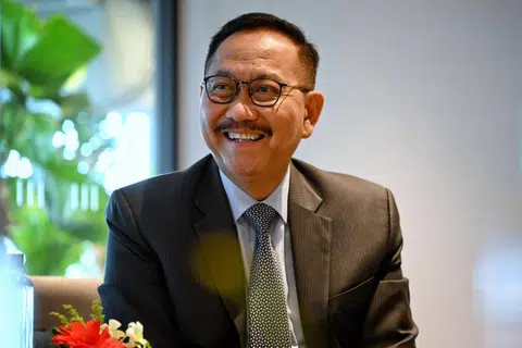 Menteri Setiausaha Negara, Encik Pratikno mengumumkan peletakan jawatan Encik Bambang Susantono (gambar) sebagai Ketua Badan Permodalan Nusantara (OIKN) dan Encik Dhony Rahajoe sebagai Timbalan Ketua OIKN, di kompleks Istana Kepresidenan di Jakarta pada 3 Jun 2024. 