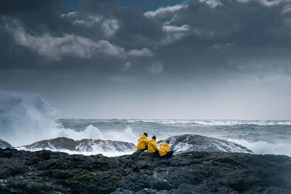 Ombak besar di pantai Tofino di British Columbia, Canada (gambar hiasan).