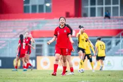 Penyerang Danelle Tan menjaringkan dua gol dalam kemenangan 3-1 Singapura menentang Malaysia di peringkat kumpulan Piala Wanita Persekutuan Bola Sepak Asean (AFF) pada 16 Julai.