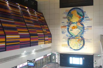 Karya Zulkarnaen Othman terpampang di stesen MRT Punggol Coast yang dibuka pada 10 Disember. 