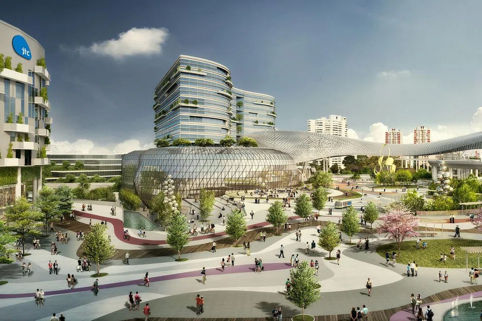 MENJANA PERTUMBUHAN EKONOMI: Lakaran artis Kawasan Inovasi Jurong (JID) yang akan dibina di Jurong West dan dijangka siap menjelang 2020. - Foto JTC