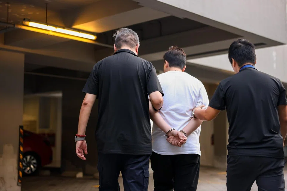 Pegawai dari Kementerian Tenaga Manusia (MOM) menahan seorang lelaki 33 tahun, yang disyaki terlibat dalam sindiket yang mengendalikan 28 pusat hiburan yang didaftarkan tetapi tidak aktif, menggajikan pemegang permit kerja sebagai penghibur ketika syarikat itu tidak beroperasi.