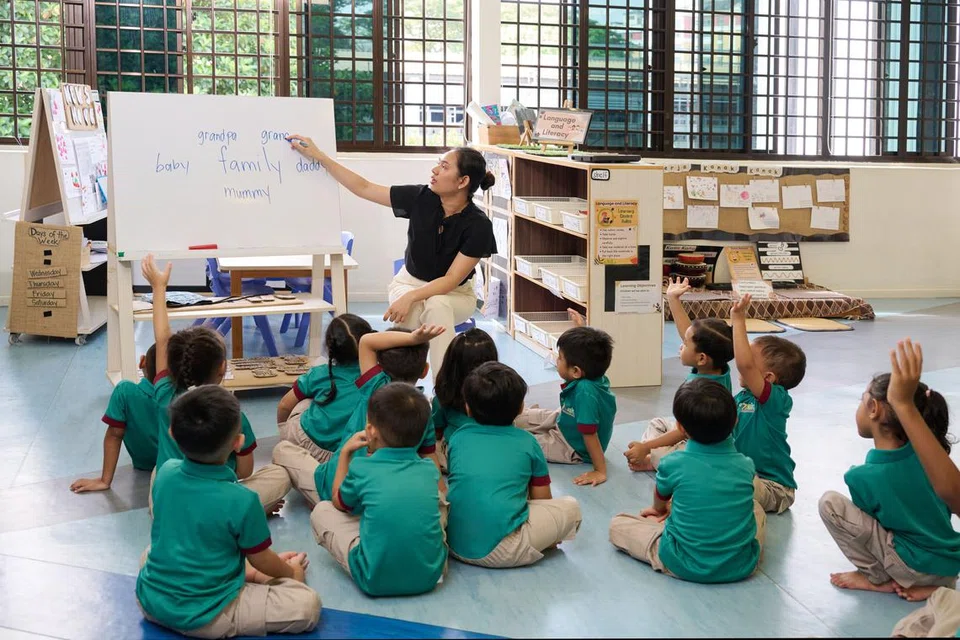 Beginilah persekitaran ruang pembelajaran bagi kanak-kanak prasekolah di pusat 7oaks Bukit Batok yang baru ditutup.