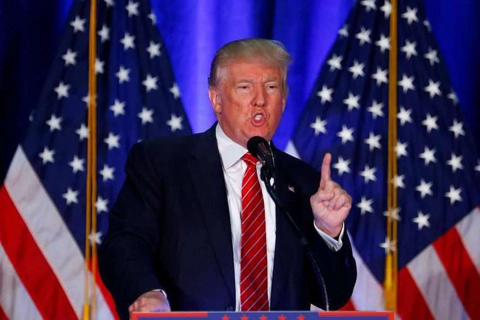 Encik Donald Trump bercakap di Universiti Negeri Youngstown di Youngstown, Ohio pada Isnin (15 Ogos) . 