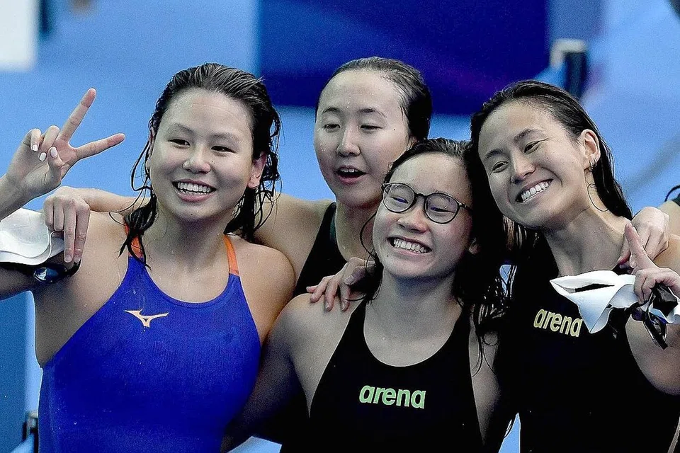(Dari kanan) Quah Ting Wen, Gan Ching Hwee, Quah Jing Wen dan Christie Chue. - Foto SSA