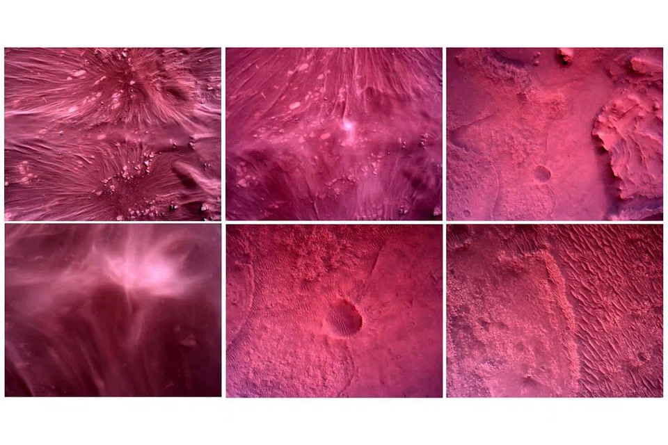 SESUAI DENGAN GELARAN: Tidak hairanlah Marikh digelar 'Planet Merah'. Beginilah rakaman foto menggunakan kamera bawah kenderaan Perseverance yang jelas menunjukkan warna permukaan planet itu. Salah satu objektif utama misi ke Marikh itu adalah mengumpul data mengenai biologi angkasa (astrobiology), termasuk mencari kesan kehidupan mikro lampau. Perseverance akan mengenal pasti geologi dan iklim lampau planet itu, lantas membuka jalan bagi penerokaan manusia di Marikh. - Foto EPA-EFE