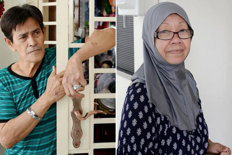 TERKEJUT DAN TIDAK SANGKA APA-APA: Encik Othman Daud (gambar kiri), yang tinggal bersama isterinya, berkata mereka tidak sedar adanya sesuatu yang berlaku sehingga terlihat banyak kereta polis di bawah blok mereka, sementara Cik Azlamia Saini (gambar kanan) pula berkata beliau tidak berapa menghiraukan suara orang bergaduh kerana menyangka ia perkara biasa seperti yang sering didengarnya di blok beliau sebelum ini.