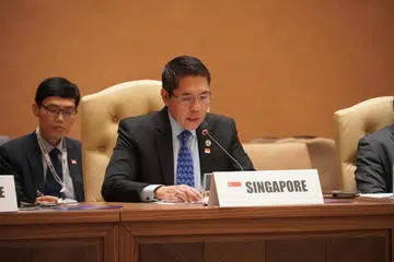 SOKONGAN SINGAPURA: Dr Mohamad Maliki Osman menyampaikan ucapan beliau di Sidang Puncak Selatan Ketiga di Kampala, Uganda, pada 21 Januari.