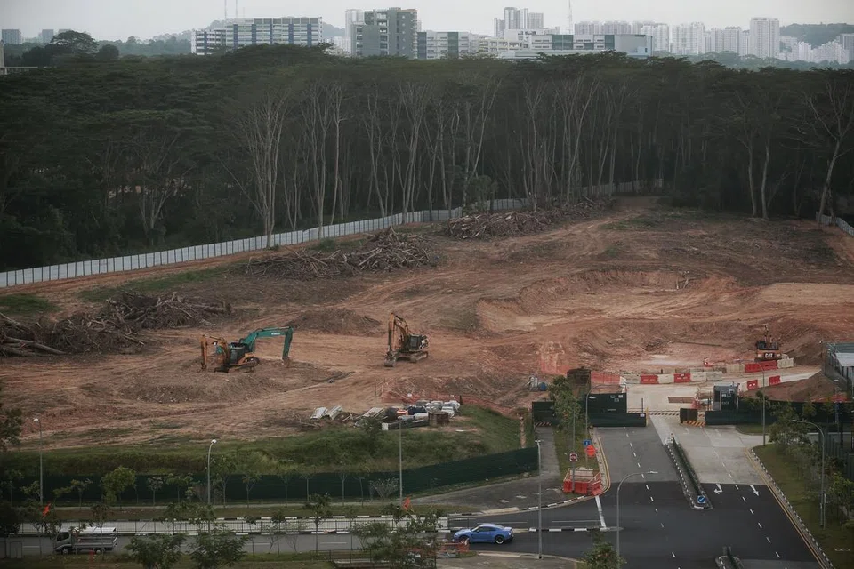 Satu daripada dua plot tanah yang ditumbang di Kranji Road, dilihat pada 22 Februari 2021.