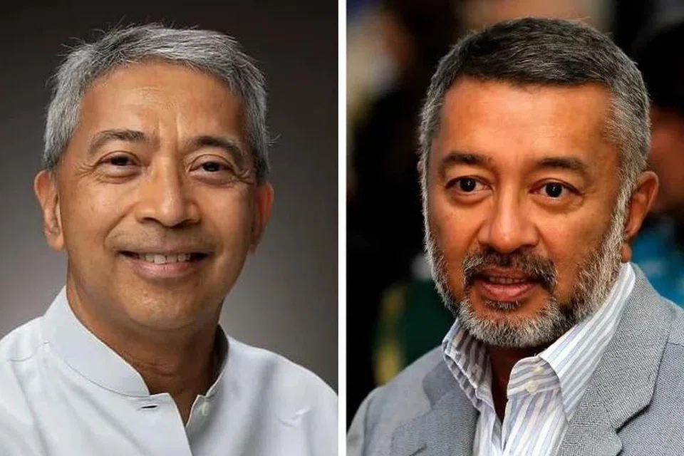Dua anak lelaki mantan Perdana Menteri Malaysia, Tun Dr Mahathir Mohamad, iaitu Tan Sri Mokhzani (kanan) dan Encik Mirzan (kiri).