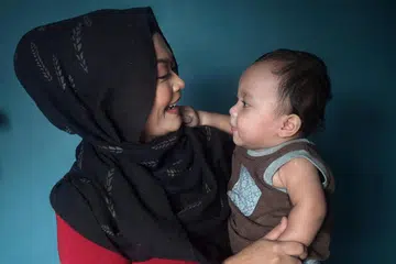 Rayyan Qush bersama ibunya Cik Nurdiana Rohop.