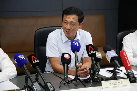 Menteri Kesihatan Encik Ong Ye Kung memberi keterangan mengenai kesediaan Singapura tangani mpox dalam satu sidang media pada 4 September.
