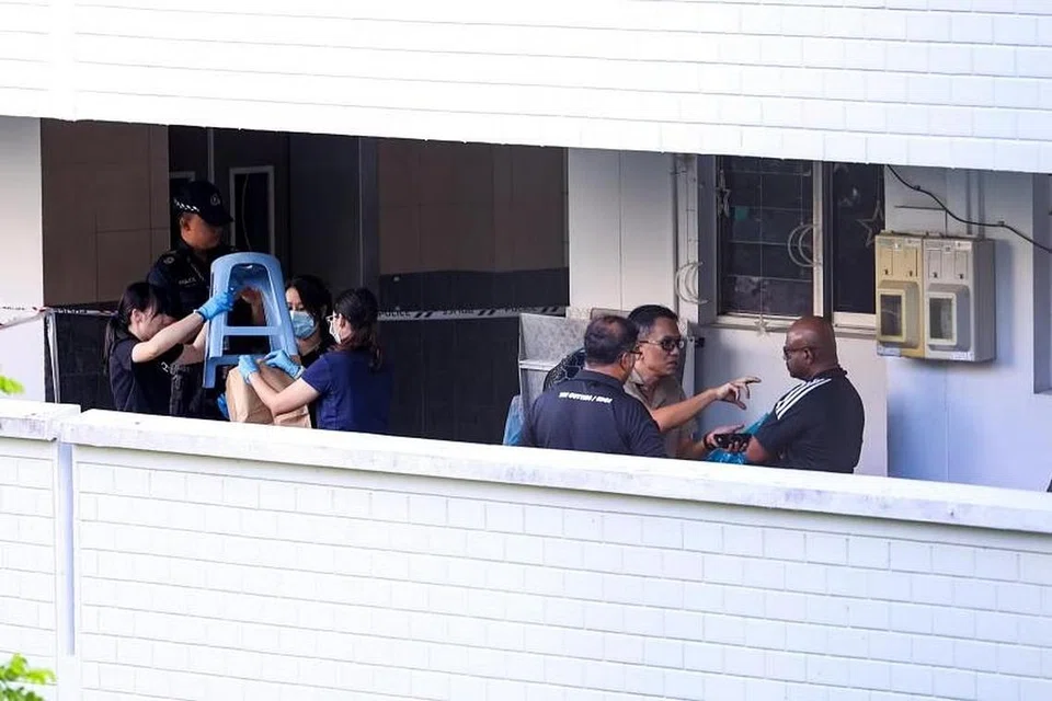 Polis menerima panggilan kecemasan sekitar 1 pagi meminta bantuan di sebuah flat di Petir Road.