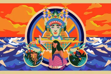 KEMBARA MASA: Seni pemasangan dan pemetaan unjuran pada permukaan bangunan Muzium Negara berjudul ‘700 Years’ diusahakan bersama penulis naskhah pentas, Zizi Majid, pelukis ilustrasi Muhammad Izdi dan pelukis digital Jeremie Bellot dari agensi yang menggabung teknologi, budaya dan warisan, AV Extended. 