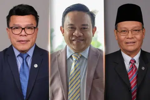 (Dari kiri) Ahli Parlimen (AP) Gua Musang, Encik Mohd Azizi Abu Naim; AP Tasek Gelugor, Datuk Wan Saiful Wan Jan; dan AP Tanjong Karang, Datuk Dr Zulkafperi Hanapi.